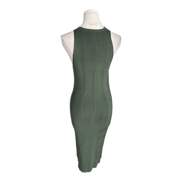 L’AGENCE Shelby Olive Green Midi Ribbed Knit Sleeveless Dress Size S Sweater - Picture 7 of 12